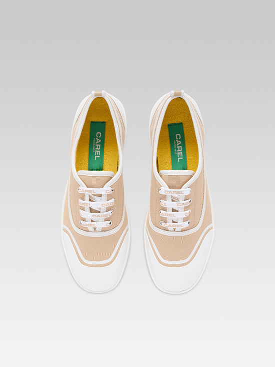 Carel Sol - Tennis à Lacets Toile Beige Recyclée | Carel Paris