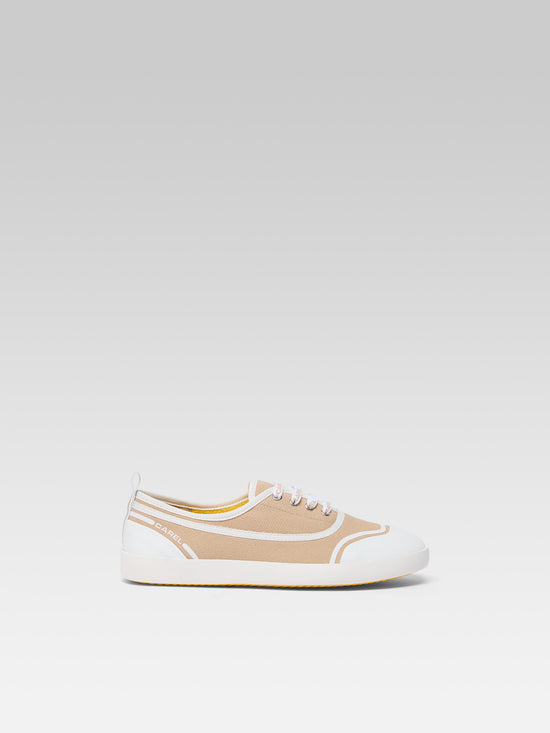 carel Sol - Tennis à lacets toile beige recyclée | Carel Paris
