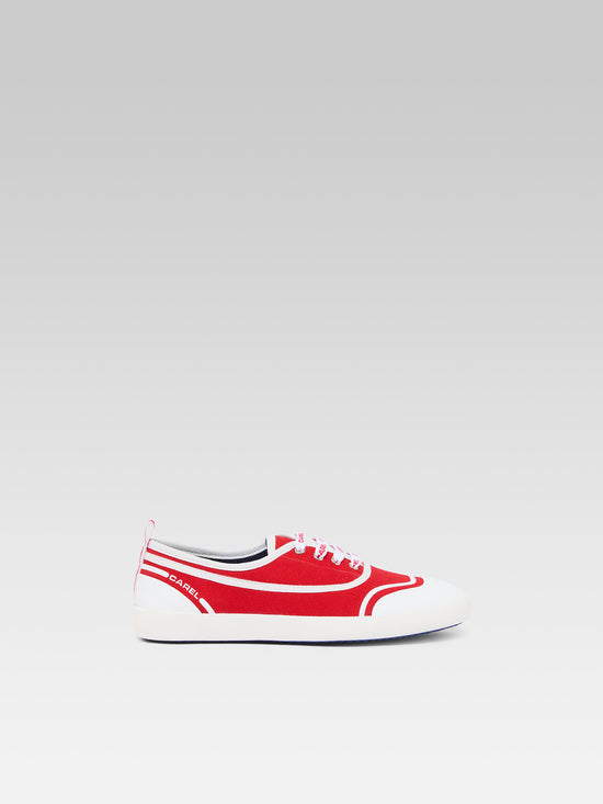 carel Sol - Tennis à lacets toile rouge recyclée | Carel Paris carel Sol - Tennis à lacets toile rouge recyclée | Carel Paris
