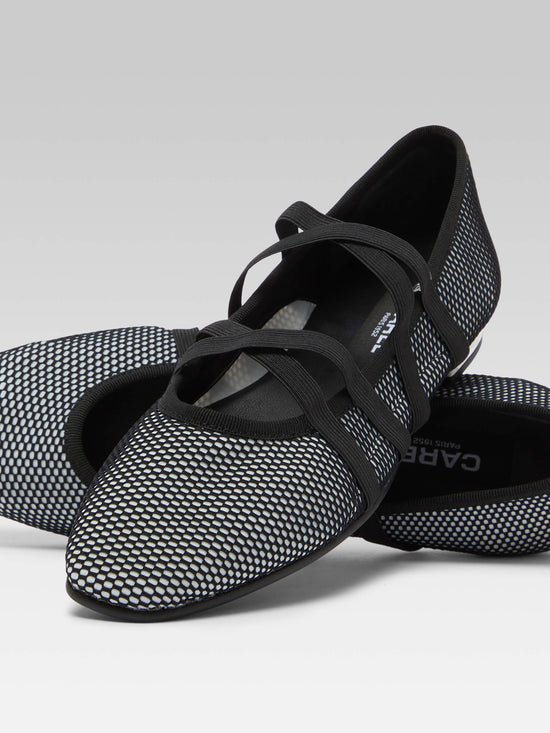 Carel Tutu - Ballerines Stretch Optique Noir Et Blanc
