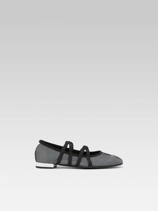 carel Tutu - Ballerines stretch optique noir et blanc