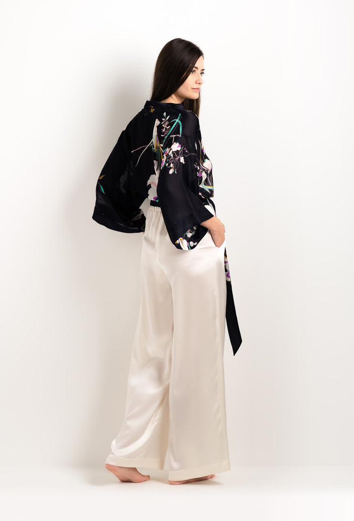 carine gilson Cache cœur en soie Ombre de paradis noire