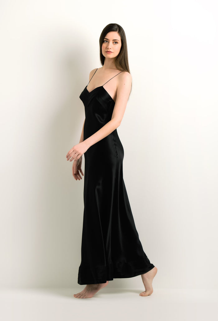 Carine Gilson Robe Longue En Soie Noire