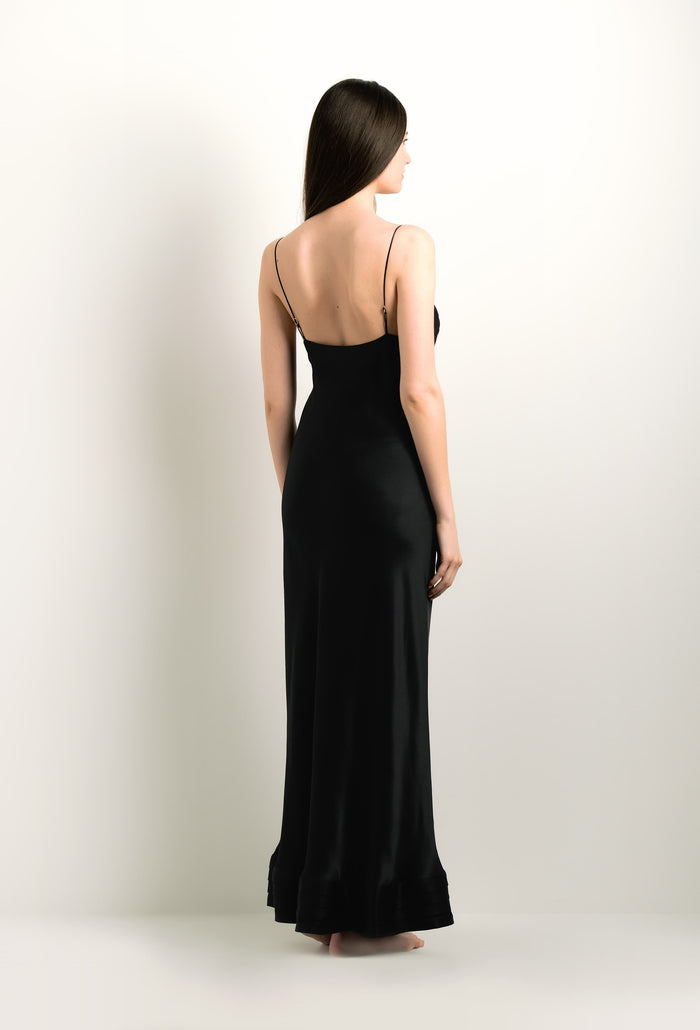 Carine Gilson Robe Longue En Soie Noire