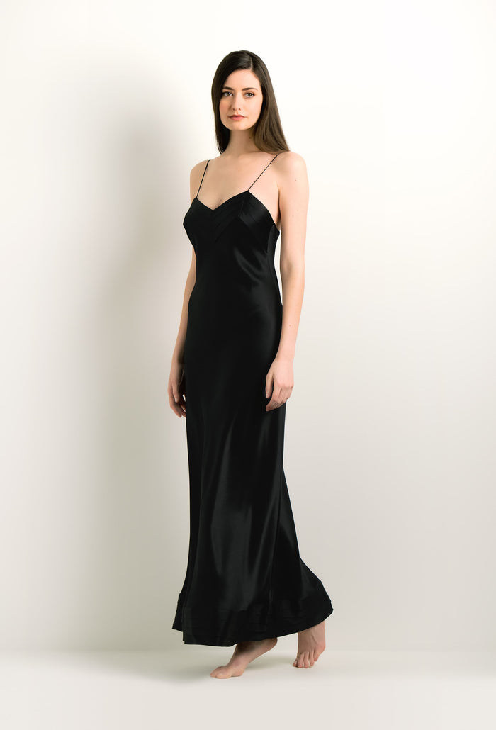 carine gilson Robe longue en soie noire
