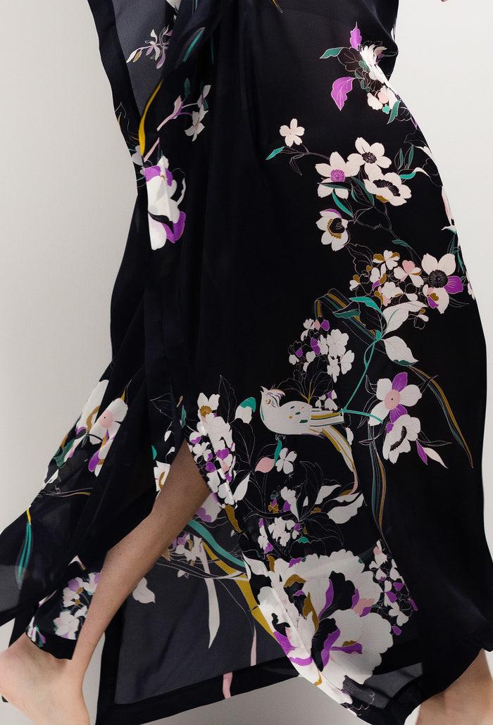 Carine Gilson Longue Robe Foulard Ombre De Paradis Noire