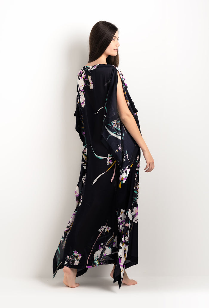 Carine Gilson Longue Robe Foulard Ombre De Paradis Noire