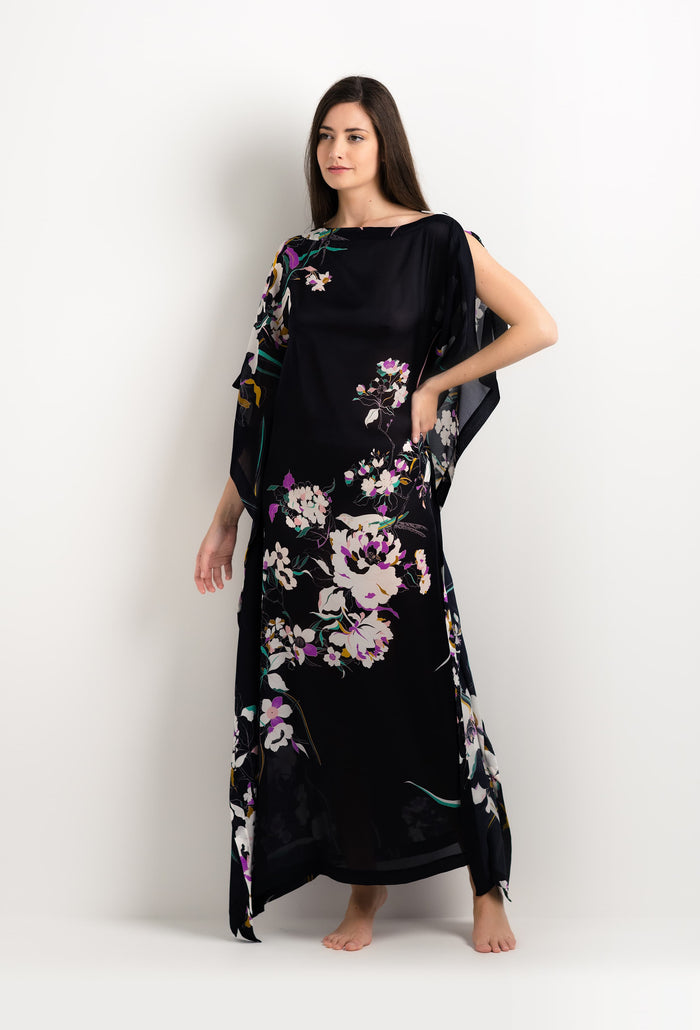 Carine Gilson Longue Robe Foulard Ombre De Paradis Noire