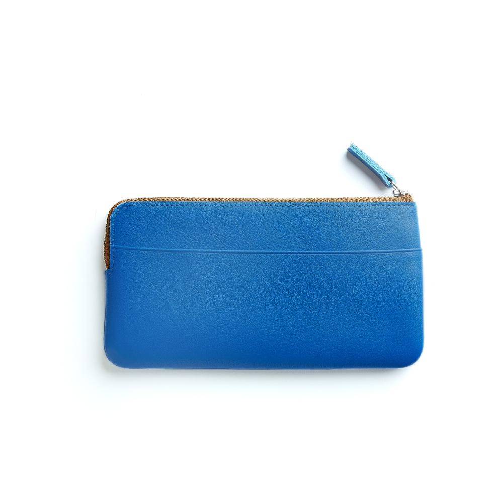 Carré Royal Pochette Bleu Ciel En Cuir - Carré Royal