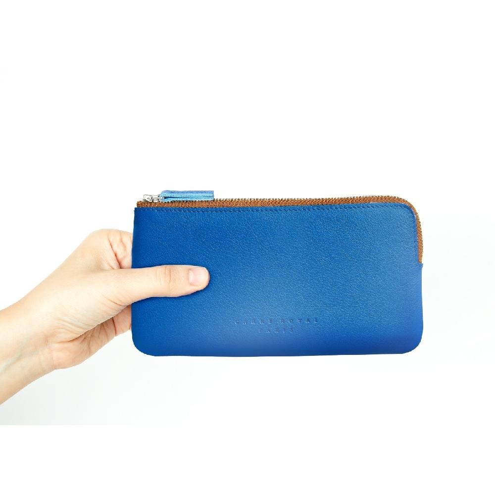Carré Royal Pochette Bleu Ciel En Cuir - Carré Royal
