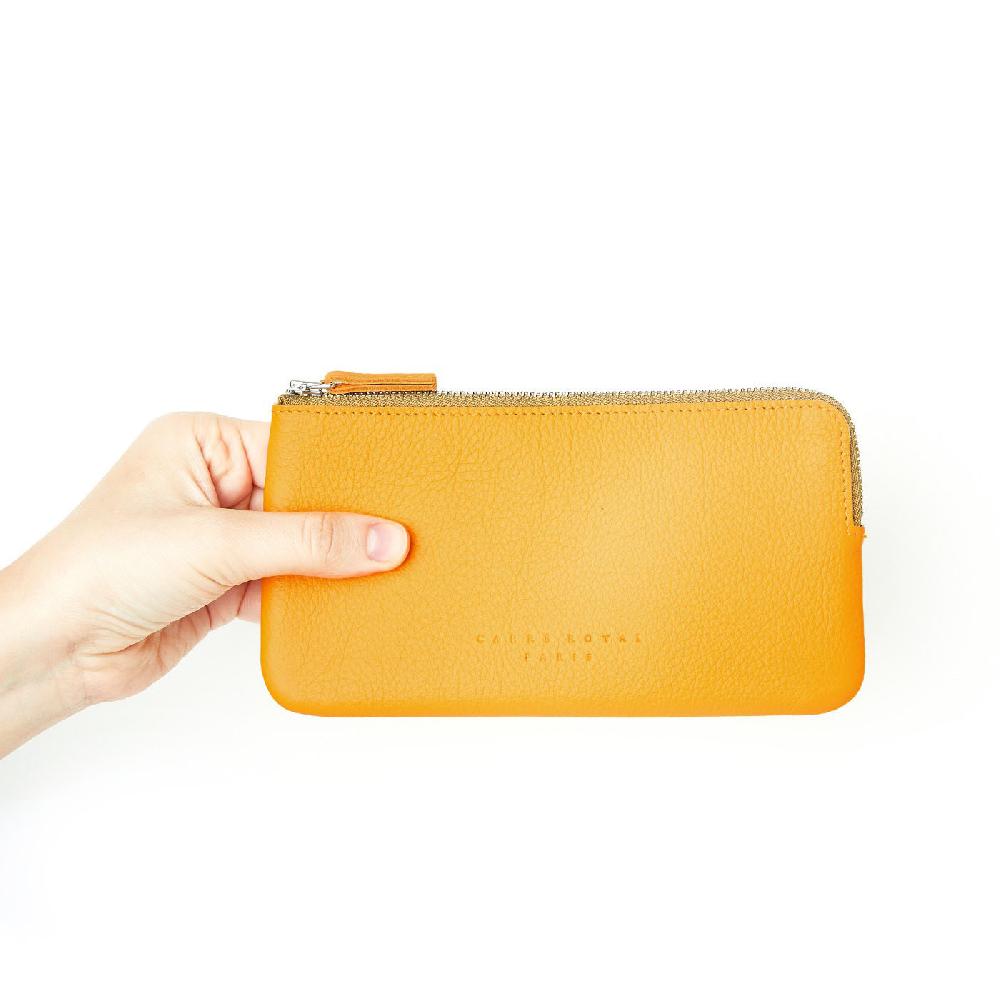 Carré Royal Pochette Jaune En Cuir - Carré Royal