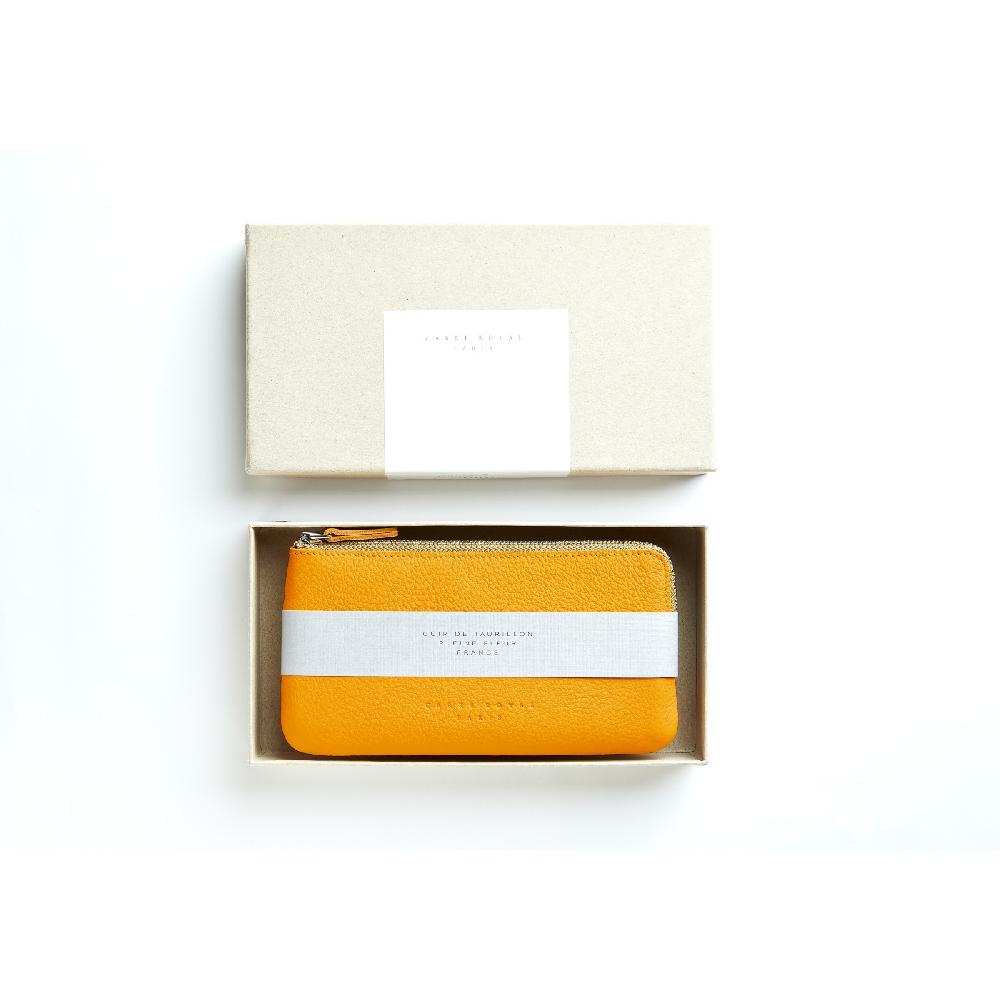 Carré Royal Pochette Jaune En Cuir - Carré Royal
