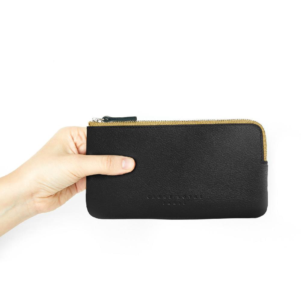 Carré Royal Pochette Noir En Cuir - Carré Royal