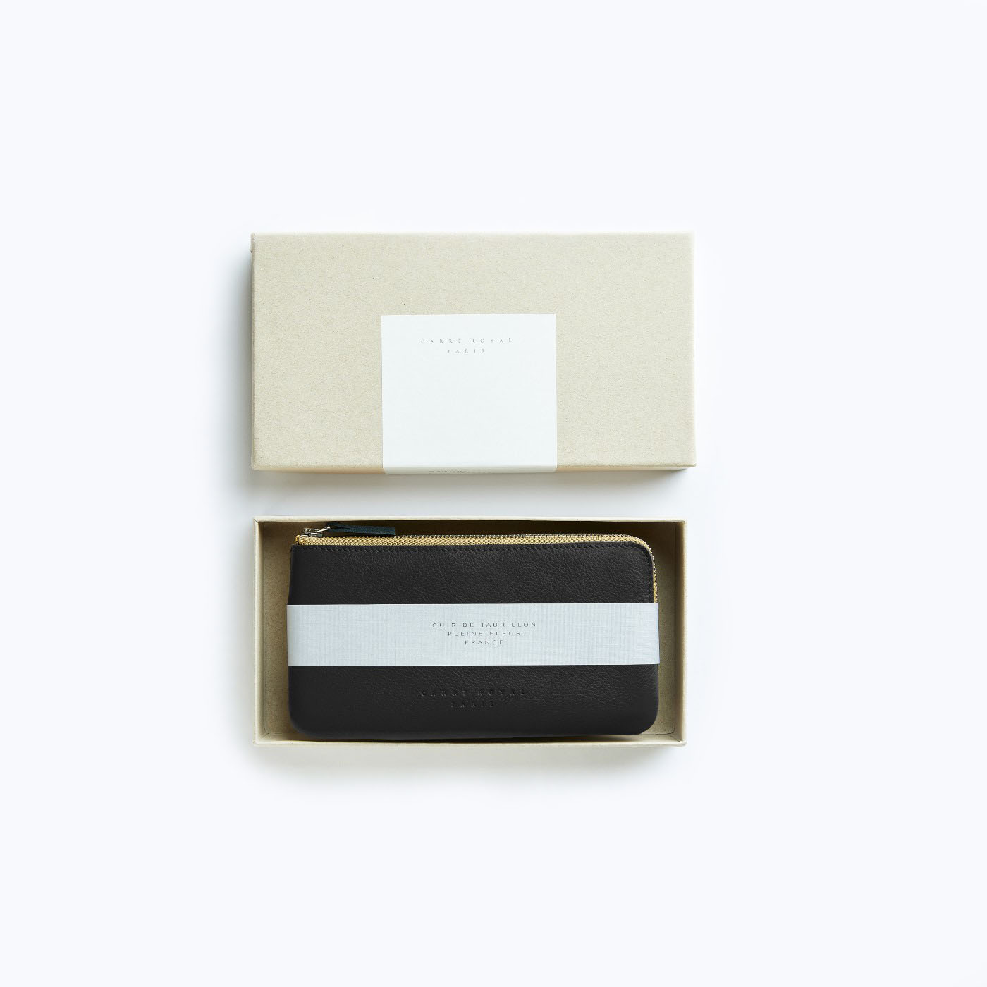 Carré Royal Pochette Noir En Cuir - Carré Royal