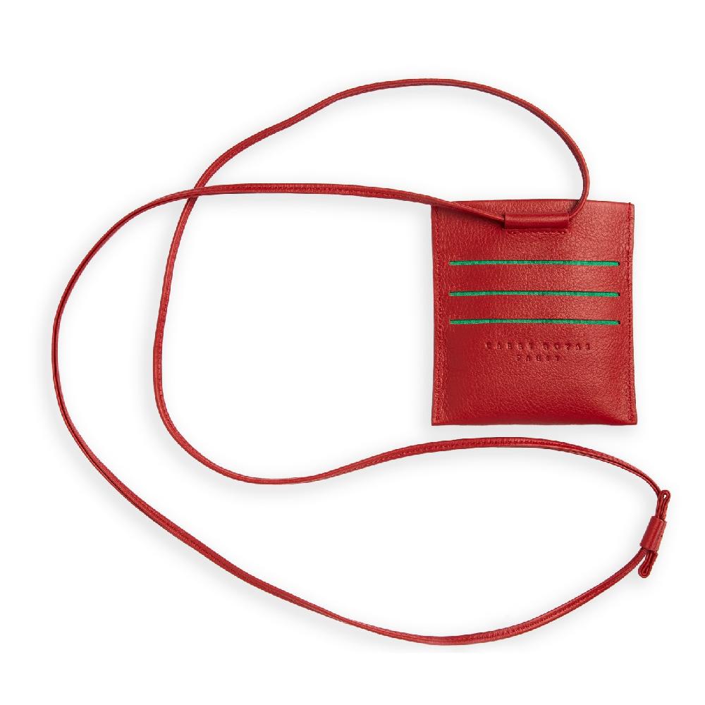 carré royal Porte-cartes en cuir Rouge