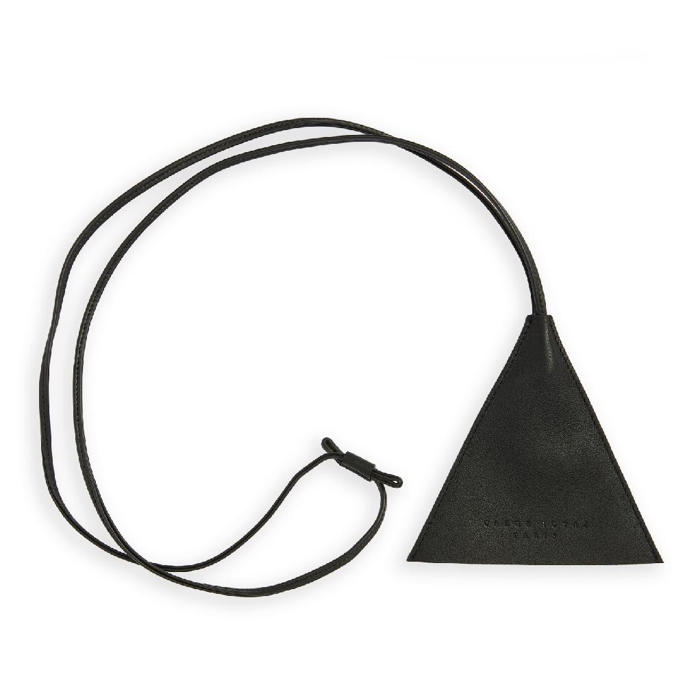 carré royal Porte-clés en cuir Noir