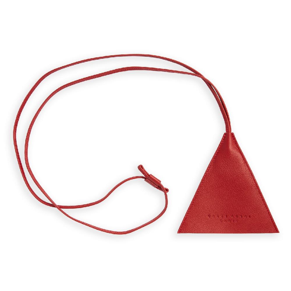 carré royal Porte-clés en cuir Rouge