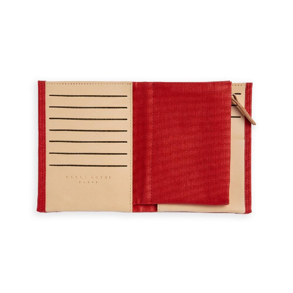 Carré Royal Grand Portefeuille En Toile Rouge Et Cuir Par Carré Royal