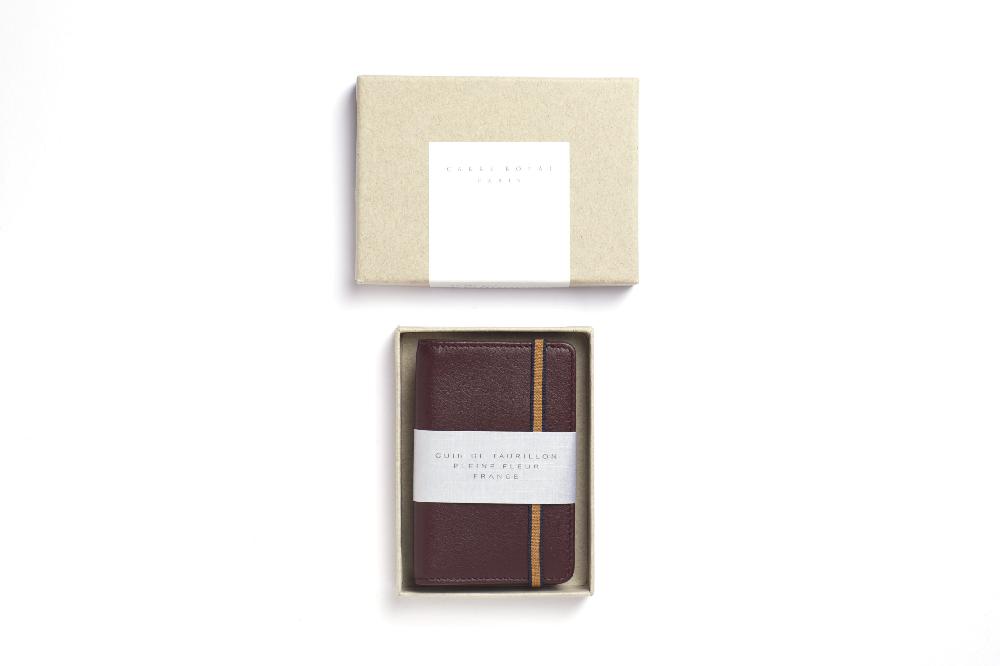 Carré Royal Porte-cartes Bordeaux Avec élastique De Carré Royal