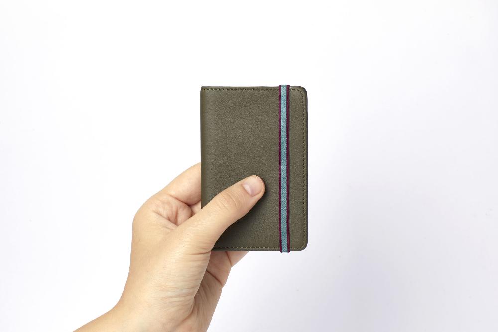 Carré Royal Porte-cartes Kaki Avec élastique De Carré Royal