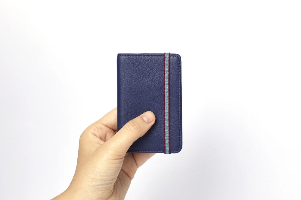 Carré Royal Porte-cartes Marine Avec élastique De Carré Royal