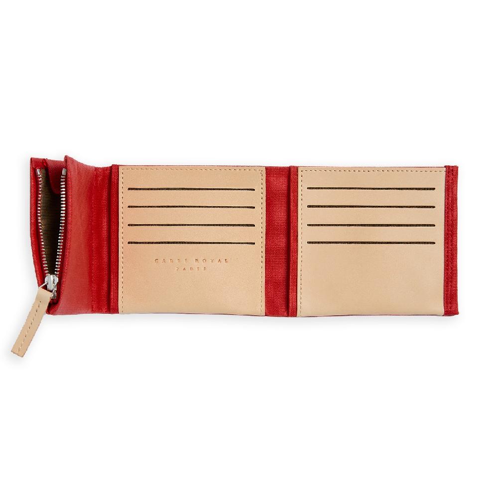 Carré Royal Portefeuille à 2 Volets En Toile Rouge Et Cuir Par Carré Royal