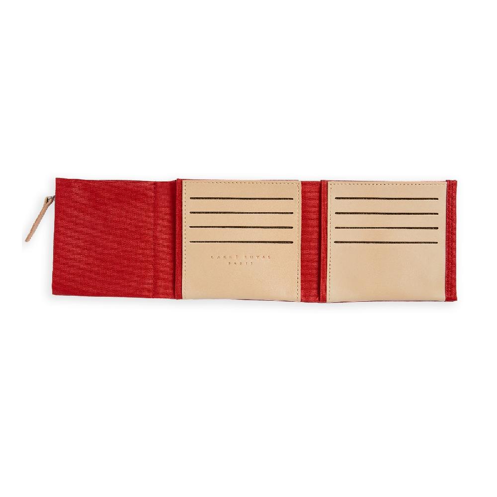 Carré Royal Portefeuille à 2 Volets En Toile Rouge Et Cuir Par Carré Royal