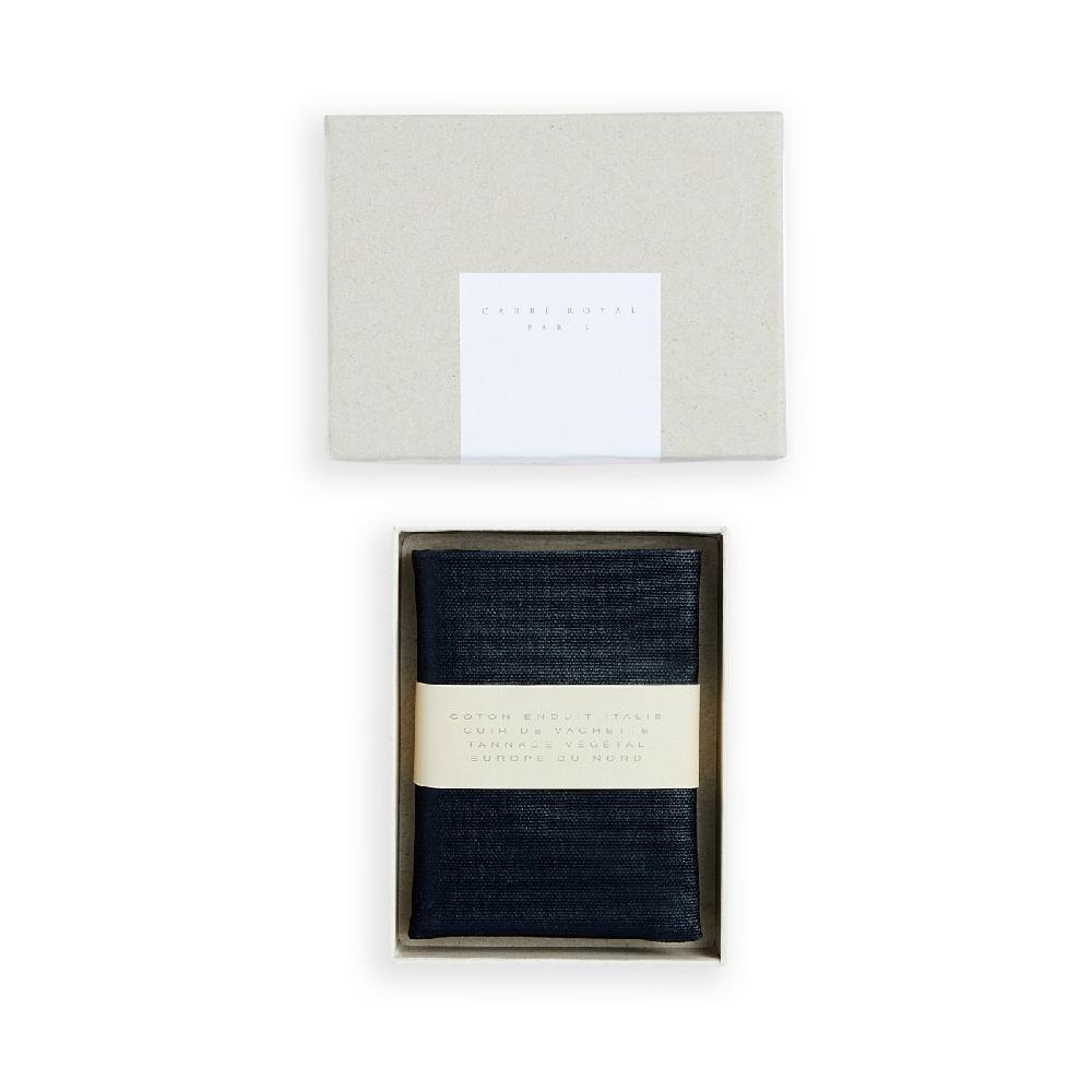 Carré Royal Portefeuille Compact En Toile Noir Et Cuir Par Carré Royal