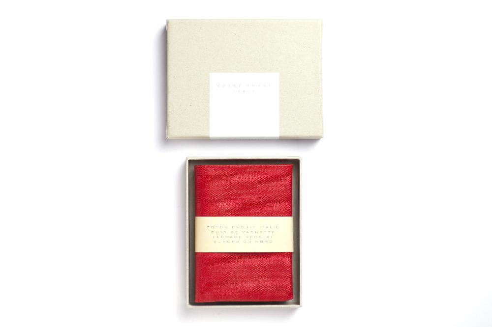 Carré Royal Portefeuille Compact En Toile Rouge Et Cuir Par Carré Royal