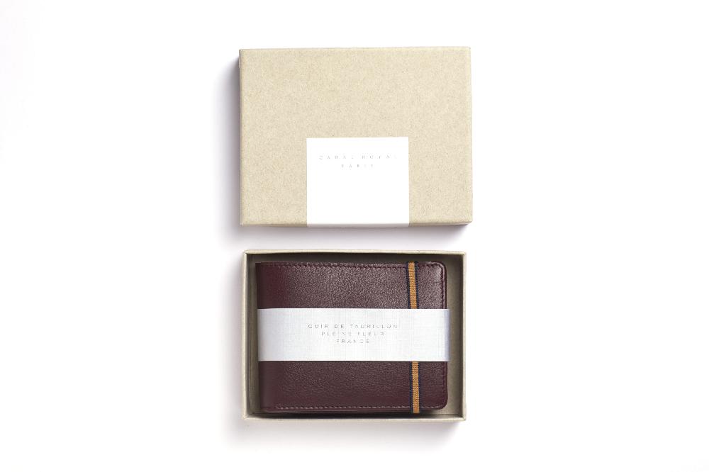 Carré Royal Portefeuille-portemonnaie Bordeaux Avec élastique De Carré Royal