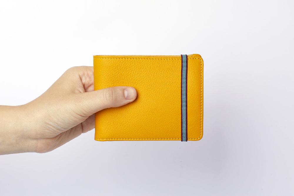 Carré Royal Portefeuille-portemonnaie Jaune Avec élastique De Carré Royal