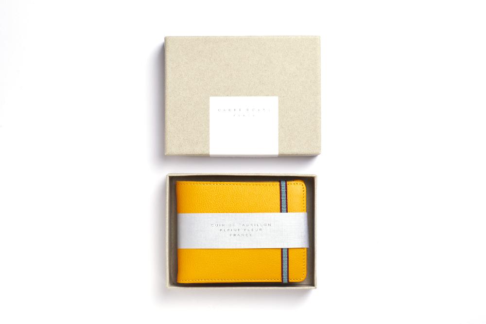 Carré Royal Portefeuille-portemonnaie Jaune Avec élastique De Carré Royal