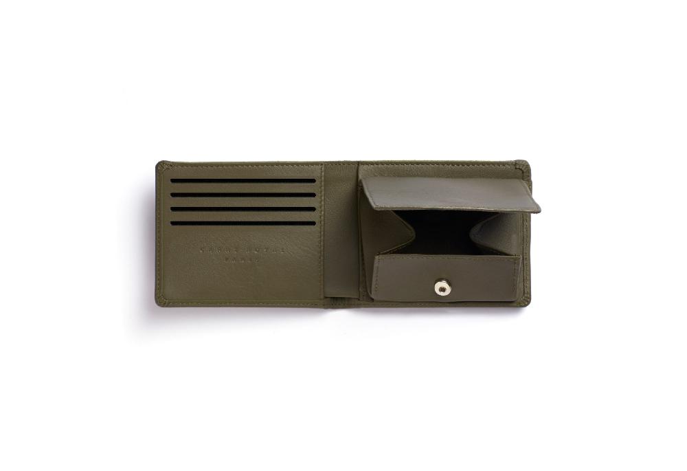 carré royal Portefeuille-portemonnaie Kaki avec élastique de Carré Royal