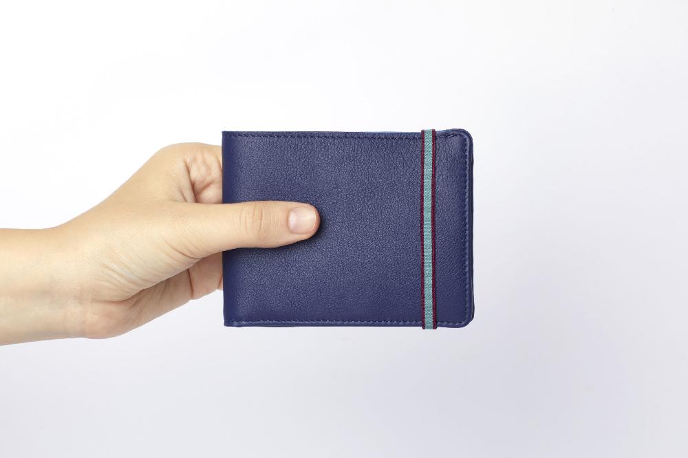 Carré Royal Portefeuille-portemonnaie Marine Avec élastique De Carré Royal