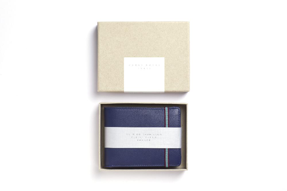 Carré Royal Portefeuille-portemonnaie Marine Avec élastique De Carré Royal