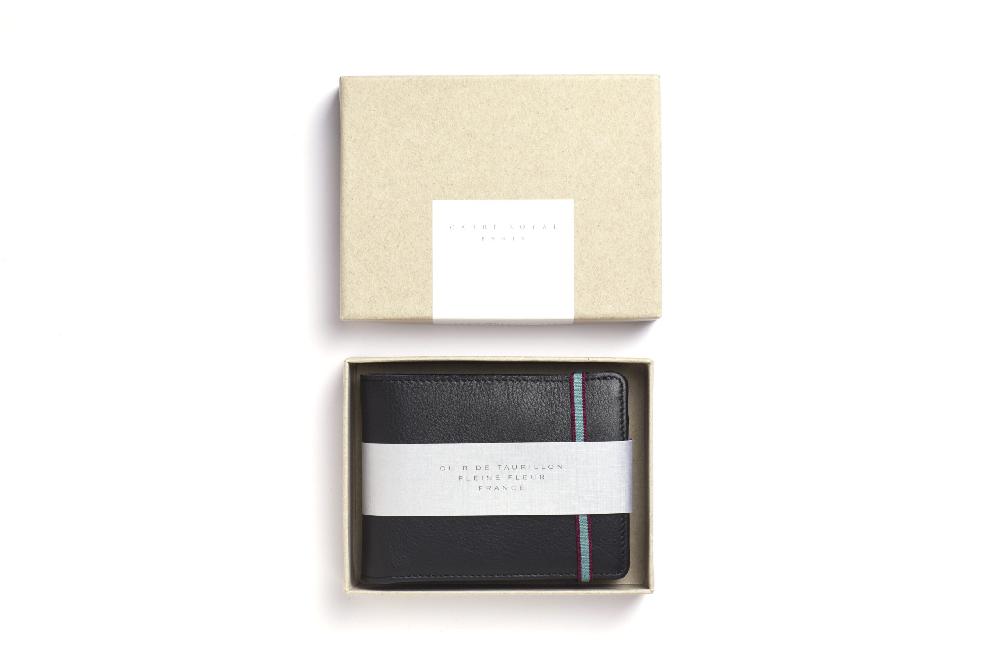 Carré Royal Portefeuille-portemonnaie-portemonnaie Noir Avec élastique De Carré Royal