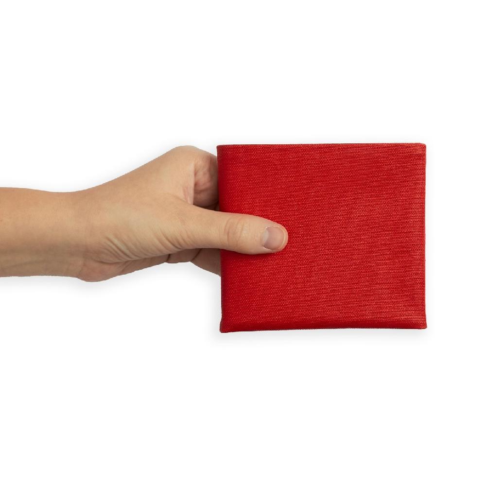 Carré Royal Portefeuille Simple Avec Porte-monnaie En Toile Rouge Et Cuir Par Carré Royal
