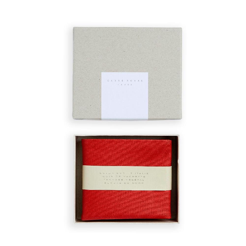 Carré Royal Portefeuille Simple Avec Porte-monnaie En Toile Rouge Et Cuir Par Carré Royal