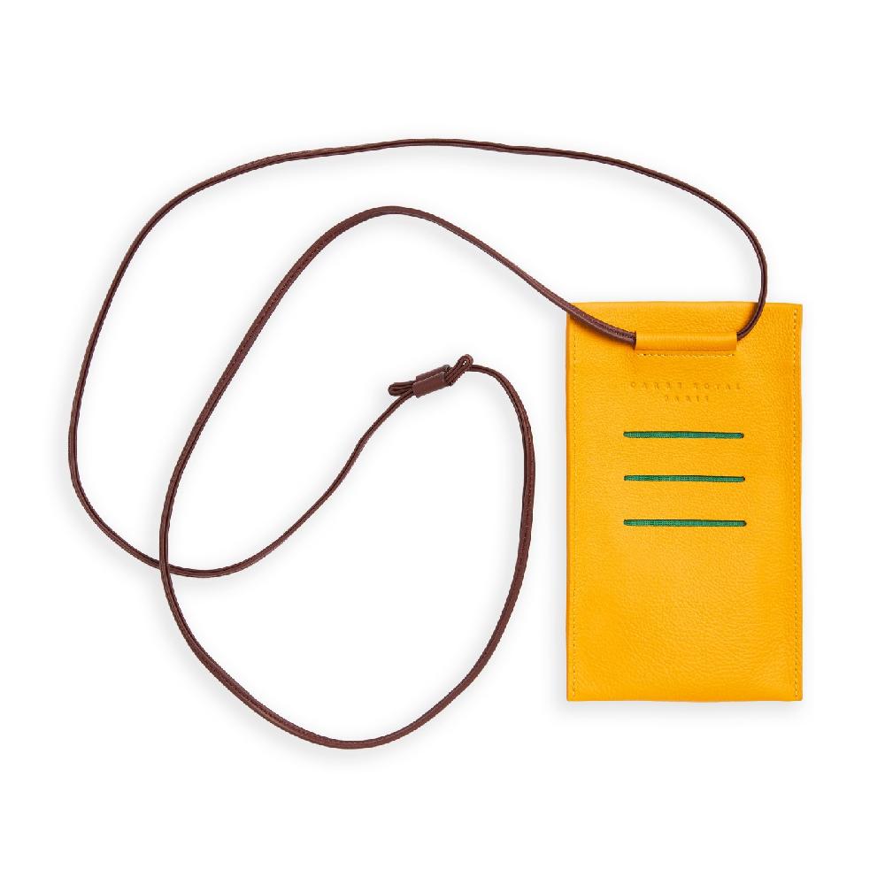 carré royal Yellow Necklace Phone Pouch by Carré Royal