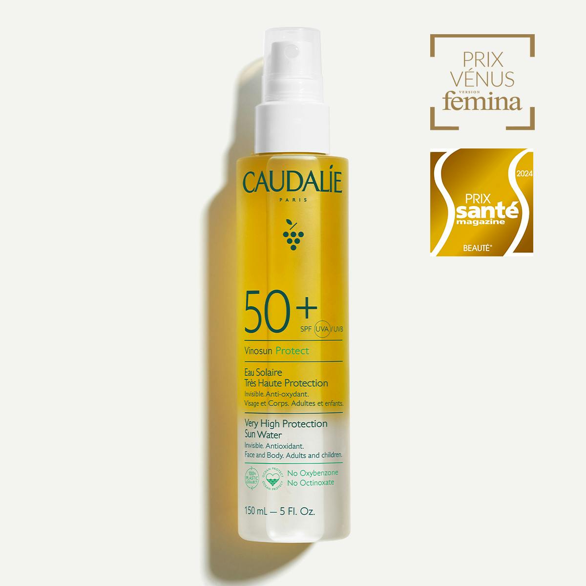 caudalie Eau Solaire Très Haute Protection SPF 50+ - Vinosun