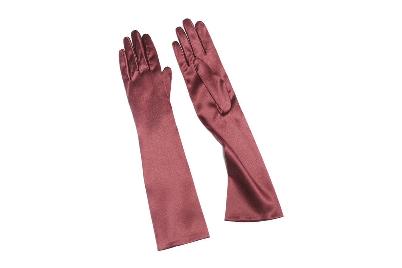 causse Gants en satin pour femme- Castiglione - Burgundy