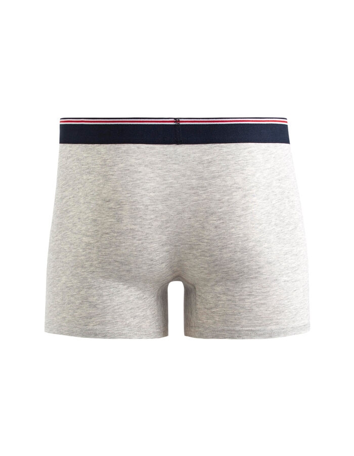 Celio Boxer Coton Stretch Ceinturé Contrastée - Gris Chiné