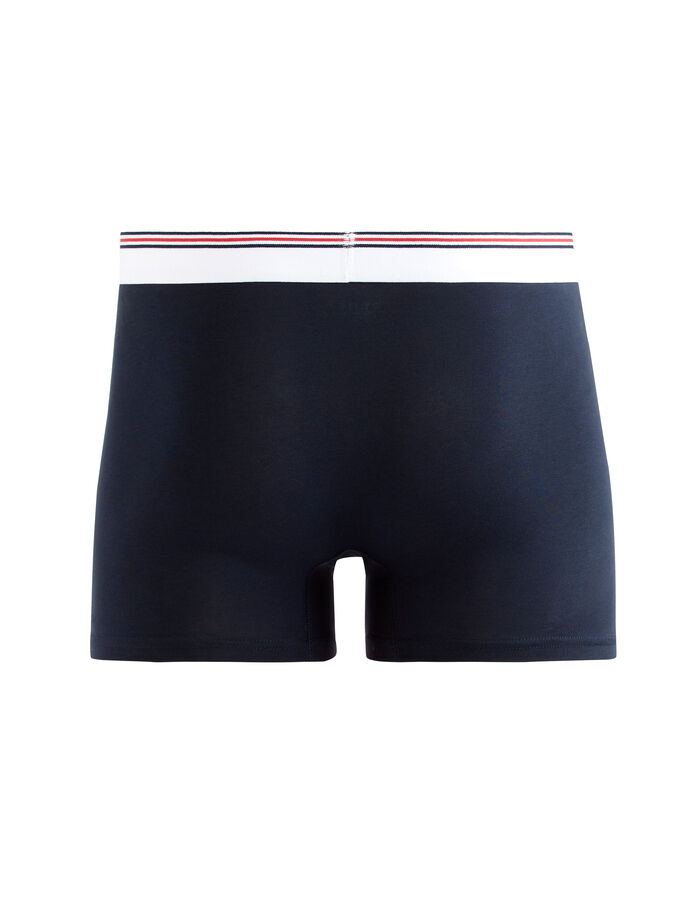 Celio Boxer Coton Stretch Ceinturé Contrastée - Marine