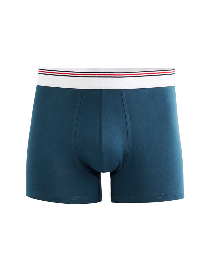 Celio Boxer Coton Stretch Ceinturé Contrastée - Marine