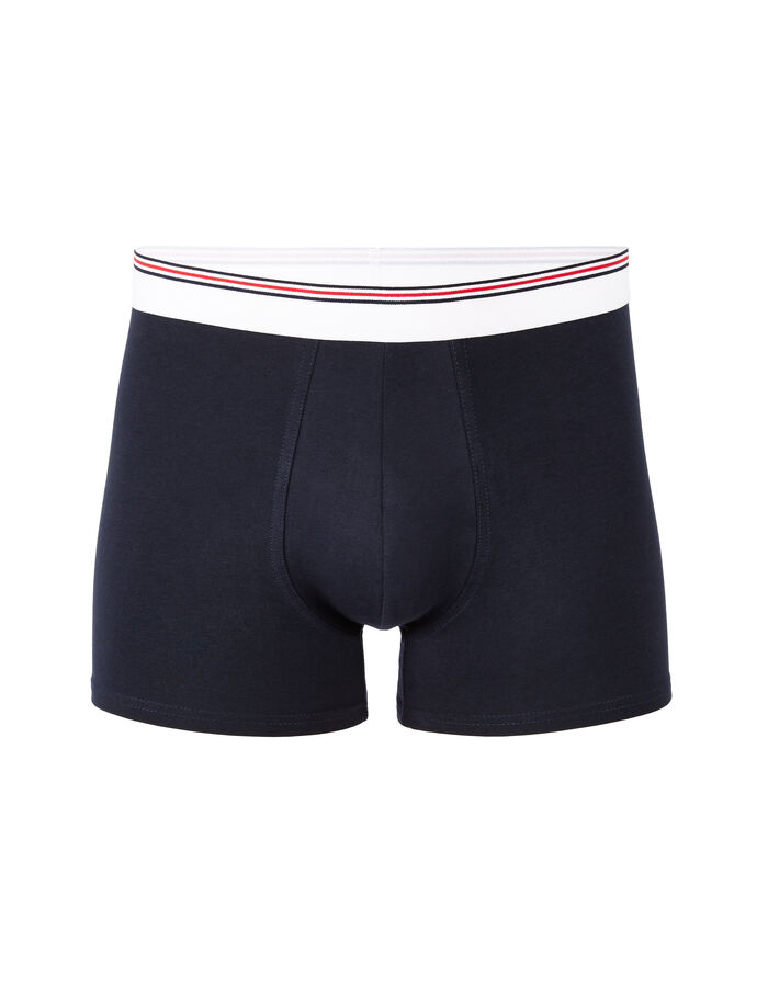 Celio Boxer Coton Stretch Ceinturé Contrastée - Marine