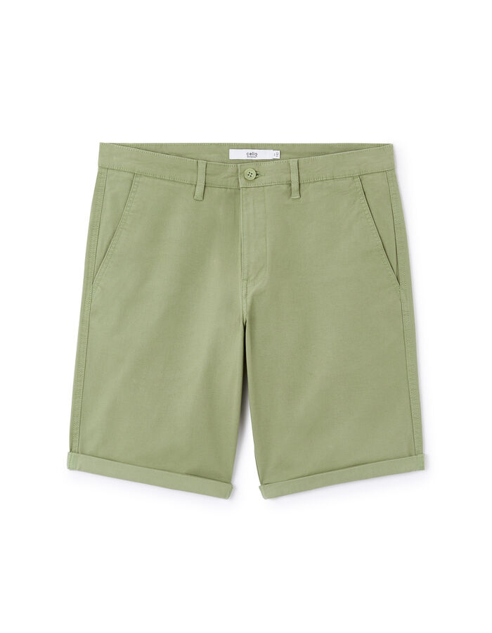 celio Bermuda 100% coton stretch - vert
