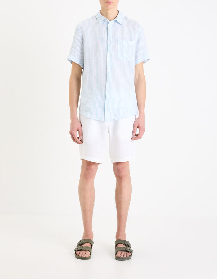 Celio Bermuda 100% Lin - Blanc