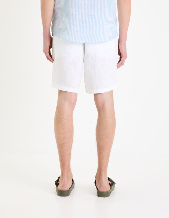 Celio Bermuda 100% Lin - Blanc