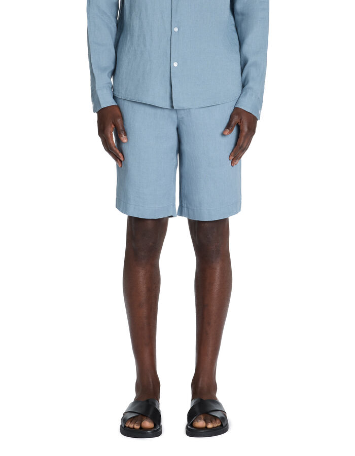 Celio Bermuda 100% Lin - Bleu
