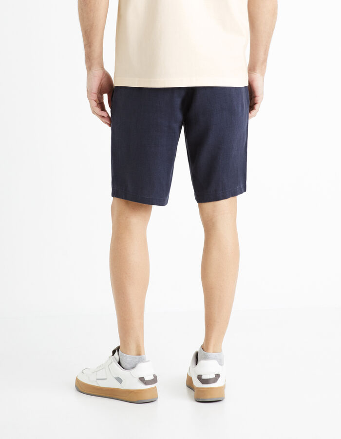 Celio Bermuda 100% Lin - Marine